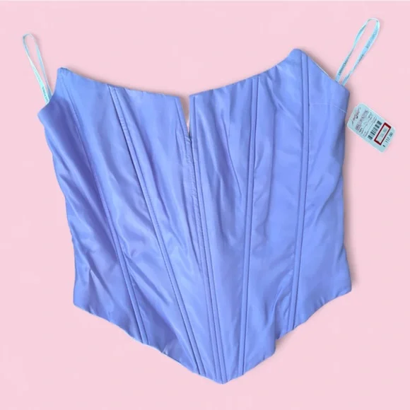 Jessica McClintock Gunne Sax Lilac Satin Corset Top NWT Millennium 2000 Sz 5/6 - Picture 1 of 14